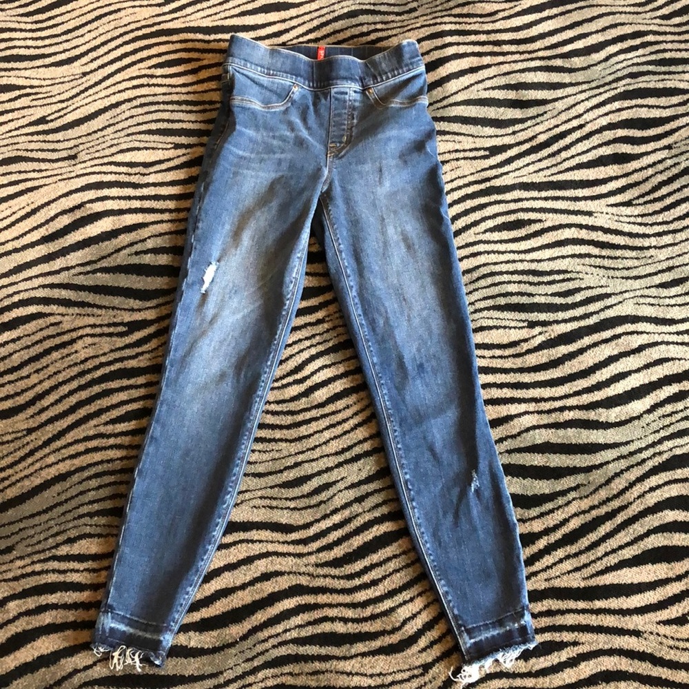 Spanx Distressed Ankle Skinny Jeans